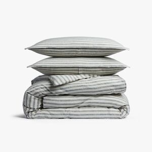 Open Box - Parachute - Full/Queen Relaxed Linen Stripe Duvet C Cove & Parchment
